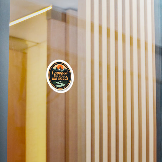 3" x 3" Vinyl Decal - I pooped in the woods merit badge